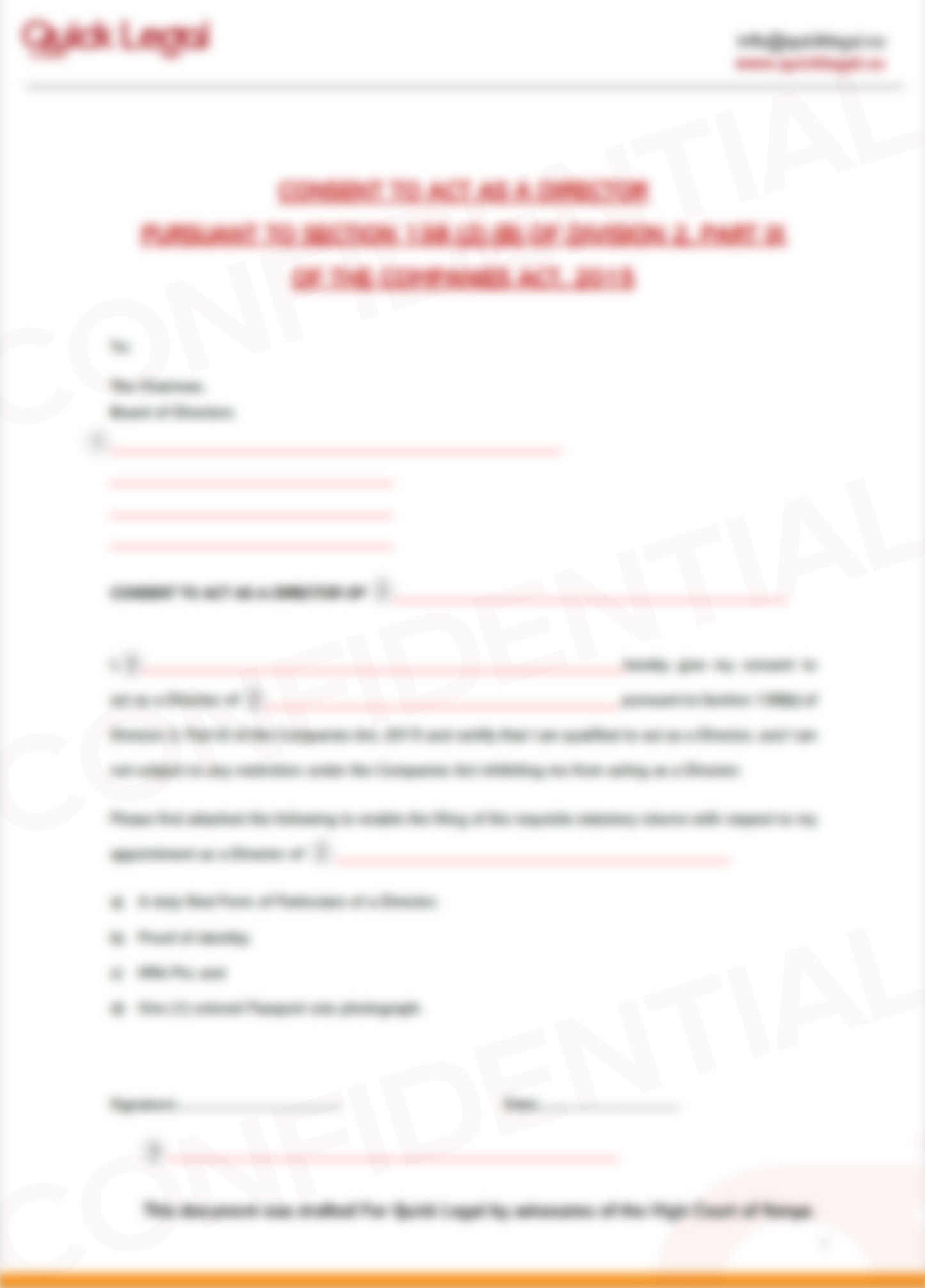 Downloadable Consent to Act as Director - Secure your director role-blurred