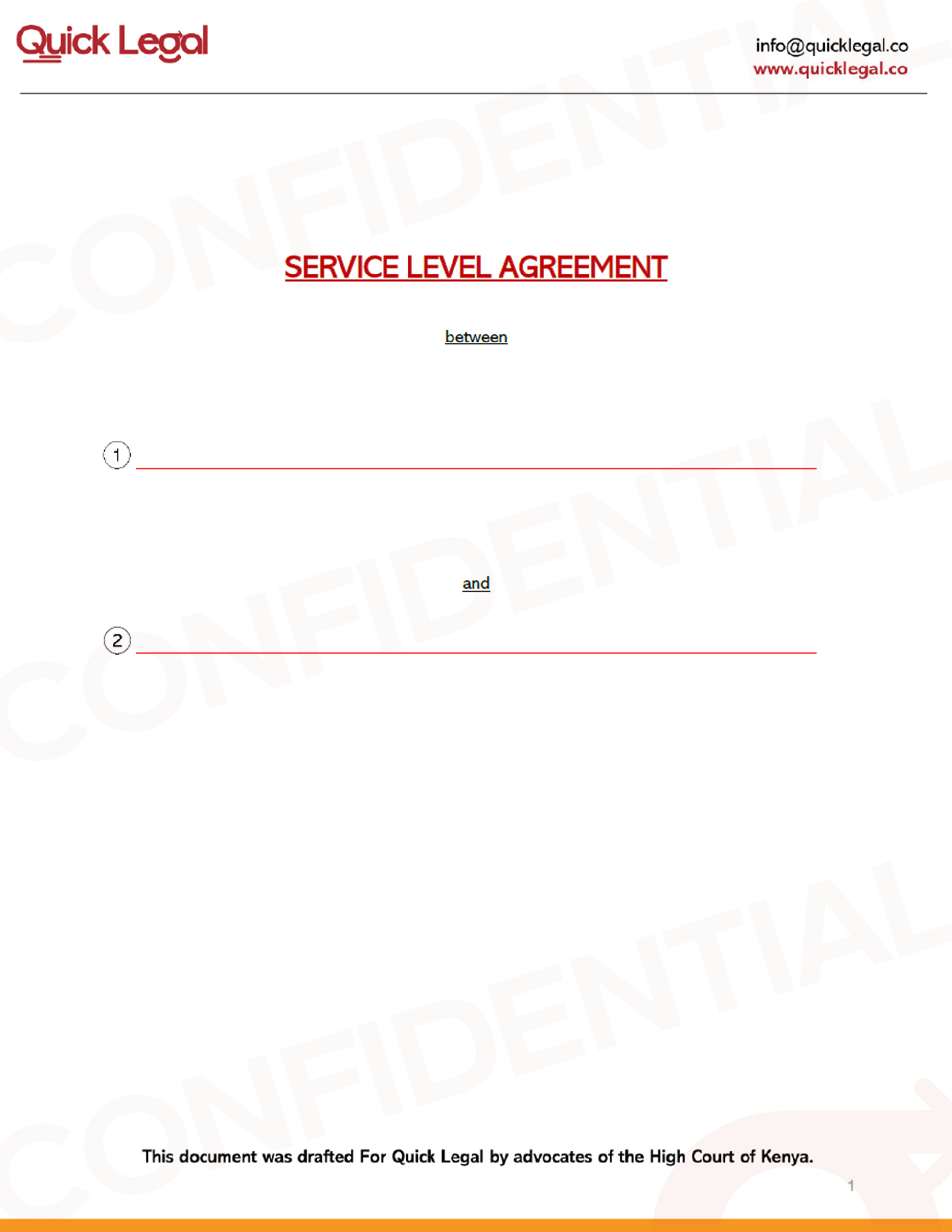 SLA Business Contract - Clear service expectations and agreements