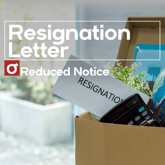 Professional Resignation Letter template - Reduced Notice - Quick Legal Kenya